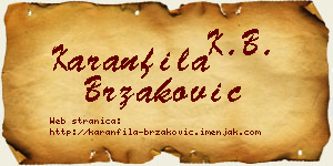 Karanfila Brzaković vizit kartica